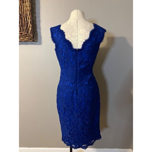 Tadashi Dress Cobalt Blue 6 Stretch Sheath Wedding Party Cruise Event Barbie - Picture 5 of 13